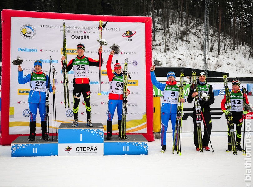 Сборная Норвегии взяла золото смешанной эстафеты на чемпионате Европы по биатлону, россияне — пятые